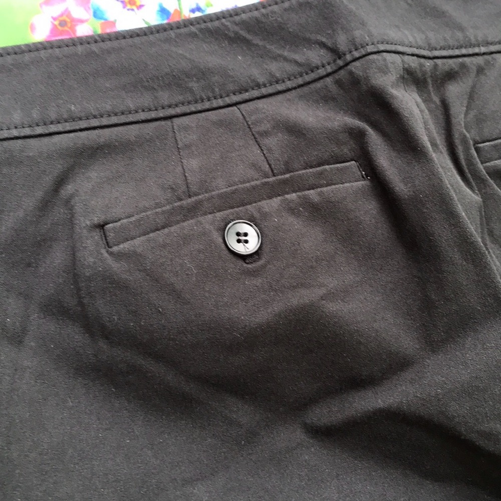 Talbots Chatham Petites Black Dress Capri Cropped Pants Khaki Cotton Rayon 10P